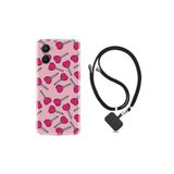kilifland Oppo A96 ile Uyumlu Kılıf Ipli Boyun Askılı Desenli Silikon Heart Lollipop 1414