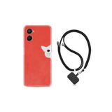 kilifland Oppo A96 ile Uyumlu Kılıf Ipli Boyun Askılı Desenli Silikon Kedoş 1735