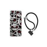 kilifland Oppo A96 ile Uyumlu Kılıf Ipli Boyun Askılı Desenli Silikon Kızgın Kediler 1781