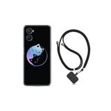 kilifland Oppo A96 ile Uyumlu Kılıf Ipli Boyun Askılı Desenli Silikon Love Cats 1604