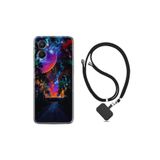 kilifland Oppo A96 ile Uyumlu Kılıf Ipli Boyun Askılı Desenli Silikon Mysterious World 1806