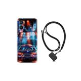 kilifland Oppo A96 ile Uyumlu Kılıf Ipli Boyun Askılı Desenli Silikon Neon Cars 1724