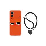 kilifland Oppo A96 ile Uyumlu Kılıf Ipli Boyun Askılı Desenli Silikon Orange 1830
