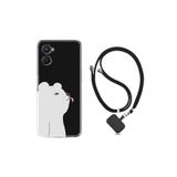 kilifland Oppo A96 ile Uyumlu Kılıf Ipli Boyun Askılı Desenli Silikon Panda Sevimli 1738