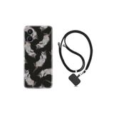 kilifland Oppo A96 ile Uyumlu Kılıf Ipli Boyun Askılı Desenli Silikon Sevimli Kedicikler 1785