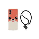 kilifland Oppo A96 ile Uyumlu Kılıf Ipli Boyun Askılı Desenli Silikon Sevimli Köpek 1731