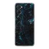 Kılıfland Oppo A96 ile Uyumlu Kılıf, Resimli Desenli Baskılı Silikon, Blue Mix Mermer