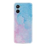 Kılıfland Oppo A96 ile Uyumlu Kılıf, Resimli Desenli Baskılı Silikon, Pink Blue Abstract
