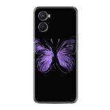 kilifland Oppo A96 ile Uyumlu Kılıf Resimli Desenli Silikon Platinium Series Black Butterfly 1879