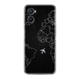 kilifland Oppo A96 ile Uyumlu Kılıf Resimli Desenli Silikon Platinium Series Black Plane 1868