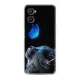 kilifland Oppo A96 ile Uyumlu Kılıf Resimli Desenli Silikon Platinium Series Butterfly Cat 1891