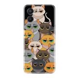 kilifland Oppo A96 ile Uyumlu Kılıf Resimli Desenli Silikon Platinium Series Kediler 1885