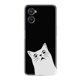 kilifland Oppo A96 ile Uyumlu Kılıf Resimli Desenli Silikon Platinium Series Şaşkın Kedi 1900