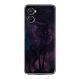 kilifland Oppo A96 ile Uyumlu Kılıf Silikon Desen Özel Seri Black Purple Wolf 1791