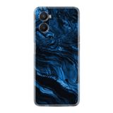 Kılıfland Oppo A96 ile Uyumlu Silikon Kılıf, Blue Marble Desenli, Mavi