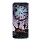 Kılıfland Oppo A96 ile Uyumlu Silikon Kılıf, Desen Özel Seri Time, Mor-Mavi