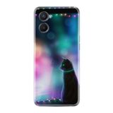 Kılıfland Oppo A96 ile Uyumlu Silikon Kılıf, Desen Özel Seri Window Cat, Renkli