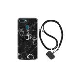 kilifland Oppo Ax7 ile Uyumlu Kılıf Desenli Silikon Boyun Askılı Black Hole Marble 1387