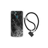 kilifland Oppo Ax7 ile Uyumlu Kılıf Desenli Silikon Boyun Askılı Kara Mermer 1375