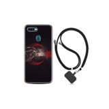kilifland Oppo Ax7 ile Uyumlu Kılıf Desenli Silikon Boyun Askılı Kurt Ve Ay Yıldız 1403