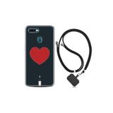 kilifland Oppo Ax7 ile Uyumlu Kılıf Desenli Silikon Boyun Askılı Mavi Mermer 1297