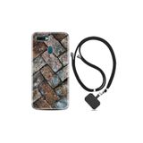 kilifland Oppo Ax7 ile Uyumlu Kılıf Desenli Silikon Boyun Askılı Retro Stone 1324