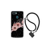 kilifland Oppo Ax7 ile Uyumlu Kılıf Desenli Silikon Boyun Askılı Siyah Şerit Mermer 1298