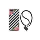 kilifland Oppo Ax7 ile Uyumlu Kılıf Desenli Silikon Boyun Askılı Strip Flowers 2 1409
