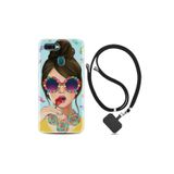 kilifland Oppo Ax7 ile Uyumlu Kılıf Desenli Silikon Boyun Askılı Sugar And Woman 1418