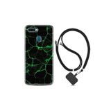kilifland Oppo Ax7 ile Uyumlu Kılıf Desenli Silikon Boyun Askılı Yeşil Şerit Mermer 1320