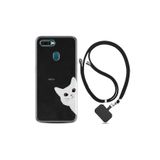 kilifland Oppo Ax7 ile Uyumlu Kılıf Resimli Desenli Silikon Boyun Askılı Çılgın Kedi 1895