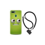 kilifland Oppo Ax7 ile Uyumlu Kılıf Resimli Desenli Silikon Boyun Askılı Green 1832