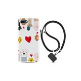 kilifland Oppo Ax7 ile Uyumlu Kılıf Resimli Desenli Silikon Boyun Askılı Kedilerin Aşkı 1903