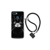 kilifland Oppo Ax7 ile Uyumlu Kılıf Resimli Desenli Silikon Boyun Askılı Komik Kedi 1863