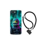 kilifland Oppo Ax7 ile Uyumlu Kılıf Resimli Desenli Silikon Boyun Askılı Space 1814