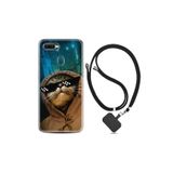 kilifland Oppo Ax7 ile Uyumlu Kılıf Resimli Desenli Silikon Boyun Askılı Troll Cat 1897