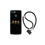 kilifland Oppo Ax7 ile Uyumlu Kılıf Resimli Desenli Silikon Boyun Askılı Üç Maymun 1871
