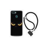 kilifland Oppo Ax7 ile Uyumlu Kılıf Silikon Desen Boyun Askılı Black Eyes 1644