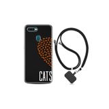 kilifland Oppo Ax7 ile Uyumlu Kılıf Silikon Desen Boyun Askılı Cats 1792
