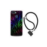 kilifland Oppo Ax7 ile Uyumlu Kılıf Silikon Desen Boyun Askılı Color Lines 1698