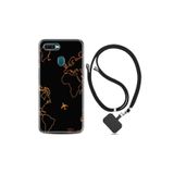 kilifland Oppo Ax7 ile Uyumlu Kılıf Silikon Desen Boyun Askılı Harita Ve Uçak 1777