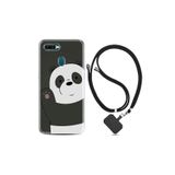 kilifland Oppo Ax7 ile Uyumlu Kılıf Silikon Desen Boyun Askılı Hello Panda 1709