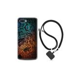 kilifland Oppo Ax7 ile Uyumlu Kılıf Silikon Desen Boyun Askılı Işaretler Tuval 1716
