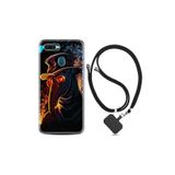kilifland Oppo Ax7 ile Uyumlu Kılıf Silikon Desen Boyun Askılı Karga 1616