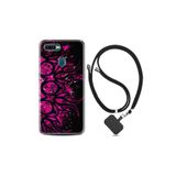 kilifland Oppo Ax7 ile Uyumlu Kılıf Silikon Desen Boyun Askılı Purple Knife 1692