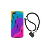 kilifland Oppo Ax7 ile Uyumlu Kılıf Silikon Desen Boyun Askılı Renk Cümbüşü 1631
