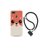 kilifland Oppo Ax7 ile Uyumlu Kılıf Silikon Desen Boyun Askılı Sevimli Köpek 1731