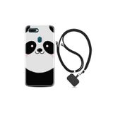 kilifland Oppo Ax7 ile Uyumlu Kılıf Silikon Desen Boyun Askılı Sevimli Panda 1794
