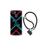 kilifland Oppo Ax7 ile Uyumlu Kılıf Silikon Desen Boyun Askılı Smoke 1728