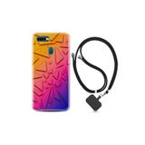 kilifland Oppo Ax7 ile Uyumlu Kılıf Silikon Desen Boyun Askılı Üçgenler 1635